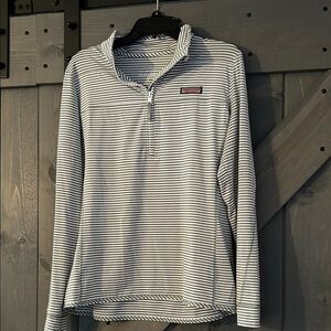 Vineyard Vines Navy and White Striped Long Sleeve Tee